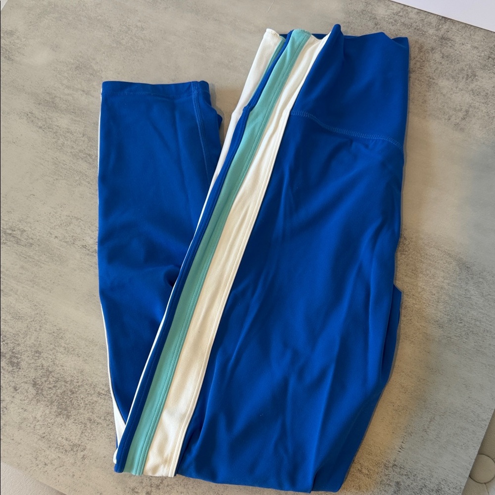 Blue and White Women's Leggings